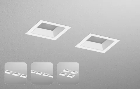 2" Spaced Aperture Square Flange Downlight